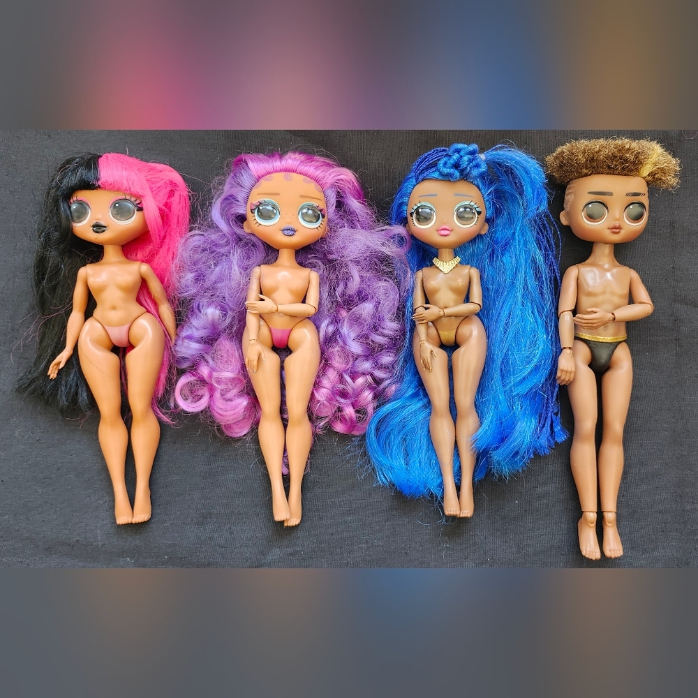 OMG LOL Dolls Lot Of 4 - Miss Independant/Rocker Chick/Runway Diva/Prince Bee